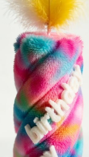 Just Birthdays Firey Candle Cat Toy Plush