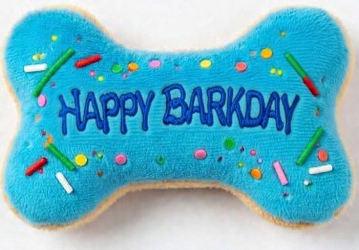 Just Birthdays Barkday Bone Dog Toy Plush