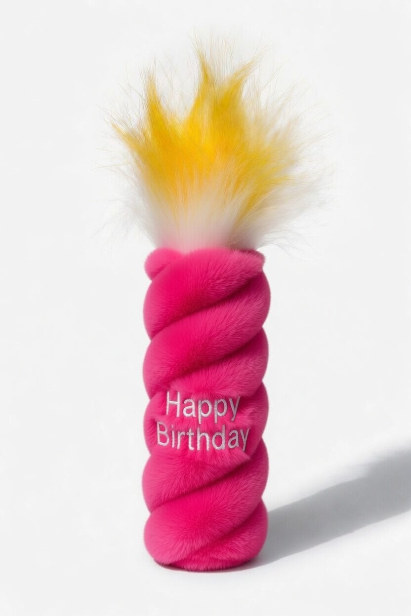 Just Birthdays Firey Candle Cat Toy Plush